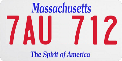 MA license plate 7AU712