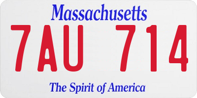 MA license plate 7AU714
