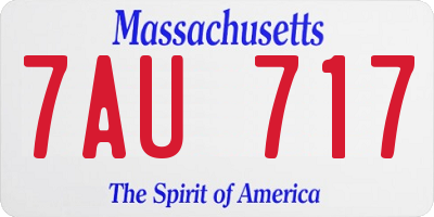 MA license plate 7AU717
