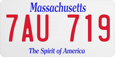 MA license plate 7AU719