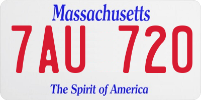 MA license plate 7AU720