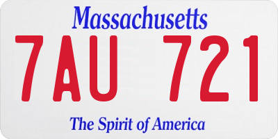 MA license plate 7AU721