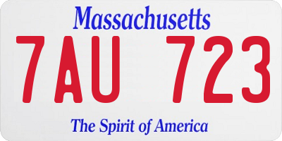 MA license plate 7AU723