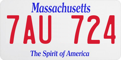 MA license plate 7AU724