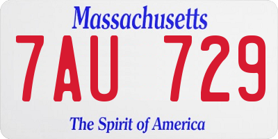 MA license plate 7AU729