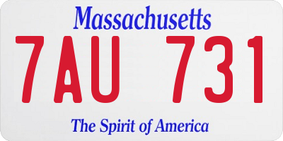 MA license plate 7AU731