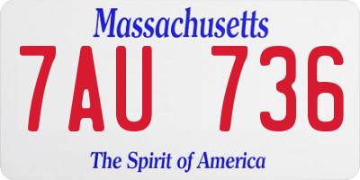 MA license plate 7AU736