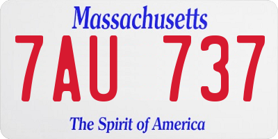 MA license plate 7AU737