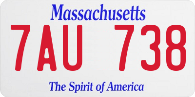 MA license plate 7AU738