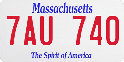 MA license plate 7AU740