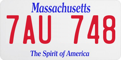 MA license plate 7AU748