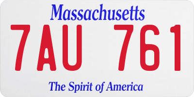 MA license plate 7AU761