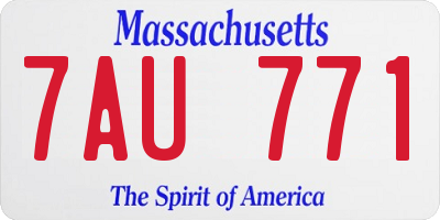 MA license plate 7AU771