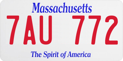 MA license plate 7AU772