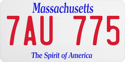 MA license plate 7AU775