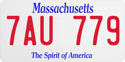 MA license plate 7AU779