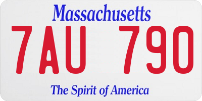 MA license plate 7AU790