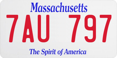 MA license plate 7AU797