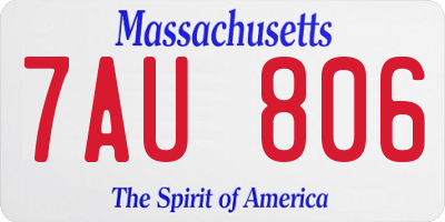 MA license plate 7AU806