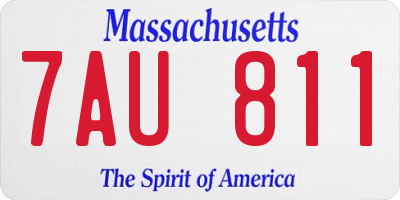 MA license plate 7AU811