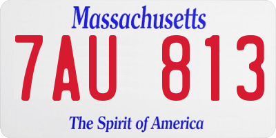 MA license plate 7AU813