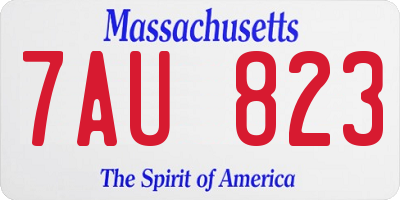 MA license plate 7AU823