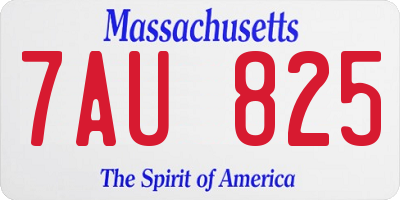 MA license plate 7AU825