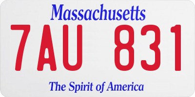 MA license plate 7AU831