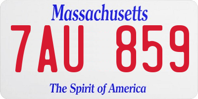 MA license plate 7AU859