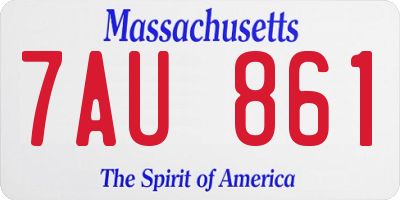 MA license plate 7AU861