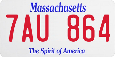 MA license plate 7AU864