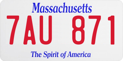 MA license plate 7AU871