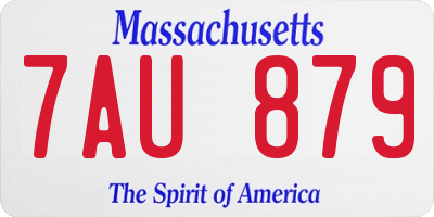 MA license plate 7AU879