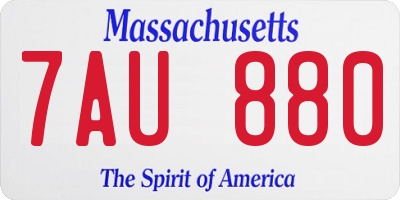 MA license plate 7AU880