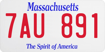 MA license plate 7AU891