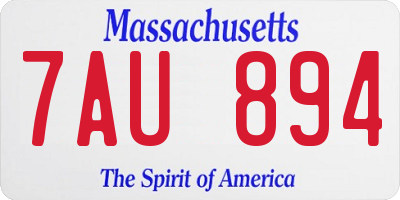 MA license plate 7AU894