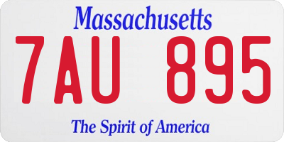 MA license plate 7AU895