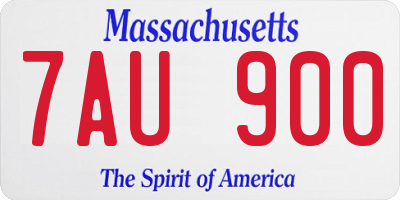 MA license plate 7AU900