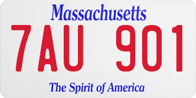 MA license plate 7AU901