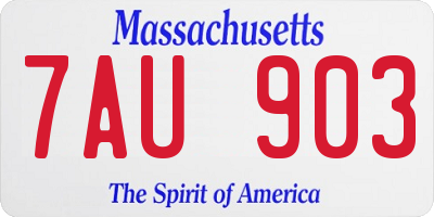 MA license plate 7AU903