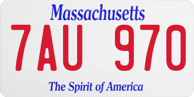 MA license plate 7AU970