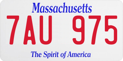 MA license plate 7AU975