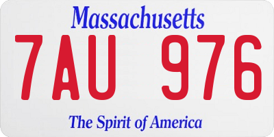 MA license plate 7AU976