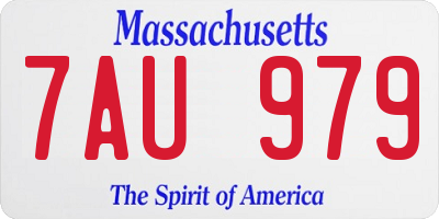 MA license plate 7AU979