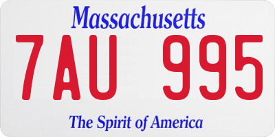 MA license plate 7AU995
