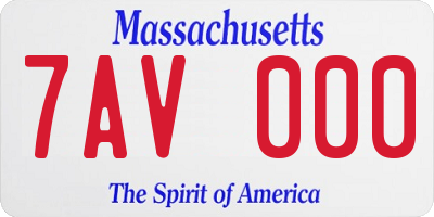 MA license plate 7AV000