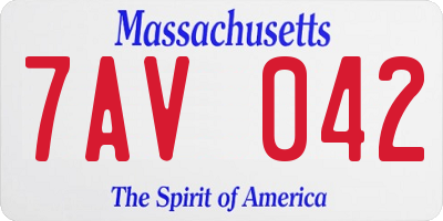 MA license plate 7AV042