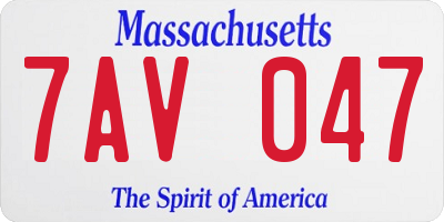 MA license plate 7AV047