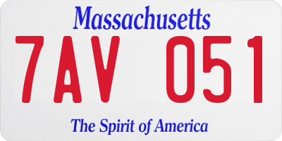 MA license plate 7AV051