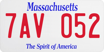 MA license plate 7AV052